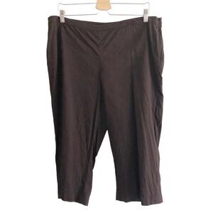 Eileen Fisher Capri Crop Pants Side Zip Brown Size Large